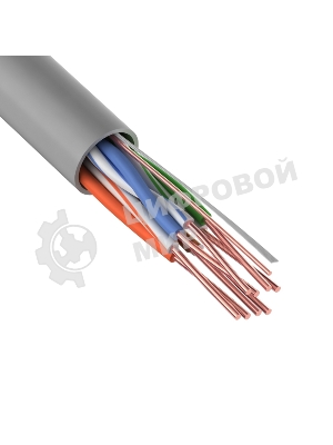 Кабель витая пара Rexant U/UTP, cat.5e, ZH нг(А)-HF, 4PR, 24AWG, внутренний, серый, 305 м