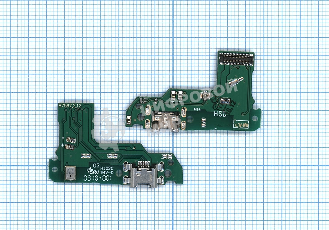 Плата разъема питания с микрофоном для Huawei Honor 7A Pro/Y6 2018