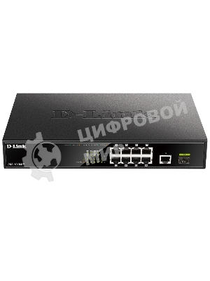Коммутатор D-Link DGS-1010MP/A1A, L2 Unmanaged Switch with 9 10/100/1000Base-T portsand 1 1000Base-X SFPports(8 PoE ports 802.3af/802.3at (30 W), PoE Budget 125 W)