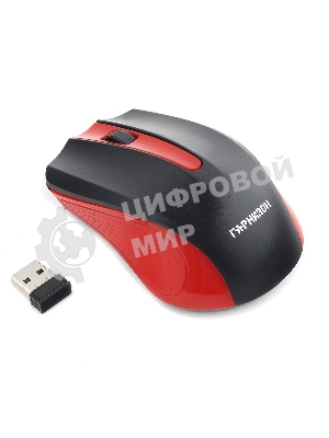 Мышь беспроводная Гарнизон GMW-430R красный, 1200 dpi, радиоканал, USB, кнопки - 3
