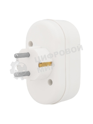 Двойник электрический Rexant 16 А с заземлением белый