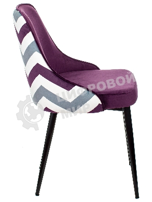 Стул для кухни Бюрократ KF-5_2 комплект 2 шт фиолетовый зигзаг металл черный на ножках