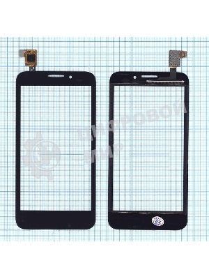 Сенсорное стекло (тачскрин) для Alcatel One Touch Snap 7025D, черное
