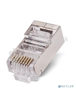 Коннектор RJ-45, Filum FL-NA-PLUG6-3 6A кат., 8p8c, экран, 50 мкм, универсальный, для одножильного и многожильного кабеля, уп/100 шт