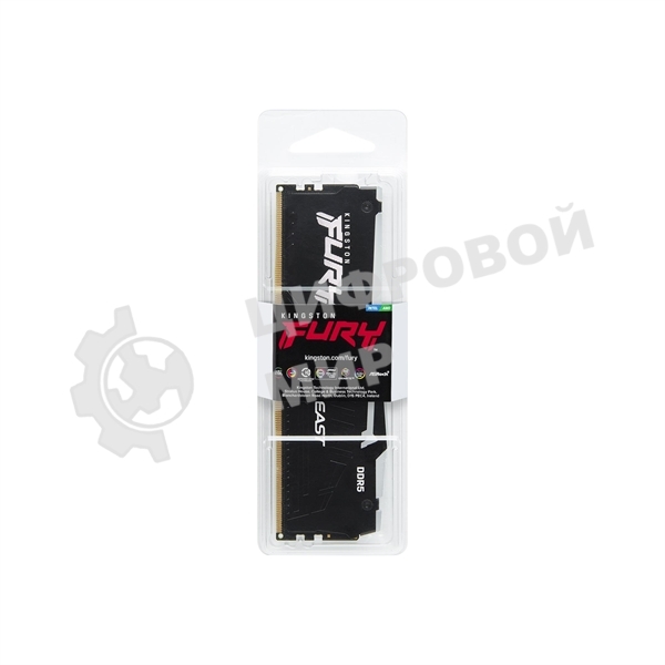 Оперативная память Kingston Fury Beast, DDR5, 32Gb (1x32Gb), 5200MHz, CL40, DIMM, с радиаторами, RGB, черный