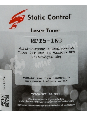 Тонер Static Control MPT5-1KG черный флакон 1000гр. для принтера HP LJ1200/4100/5000