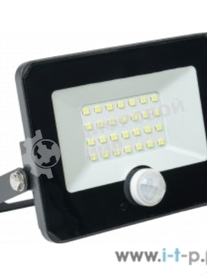 Прожектор IEK LPDO602-20-65-K02 СДО 06-20Д светодиодный черный с датчиком движения IP54 6500K