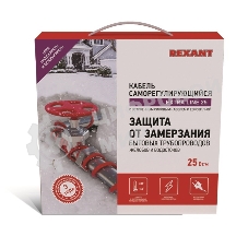 Саморегулируемый греющий кабель Rexant на трубу Extra Line 25MSR-PB 3M (3м/75Вт)