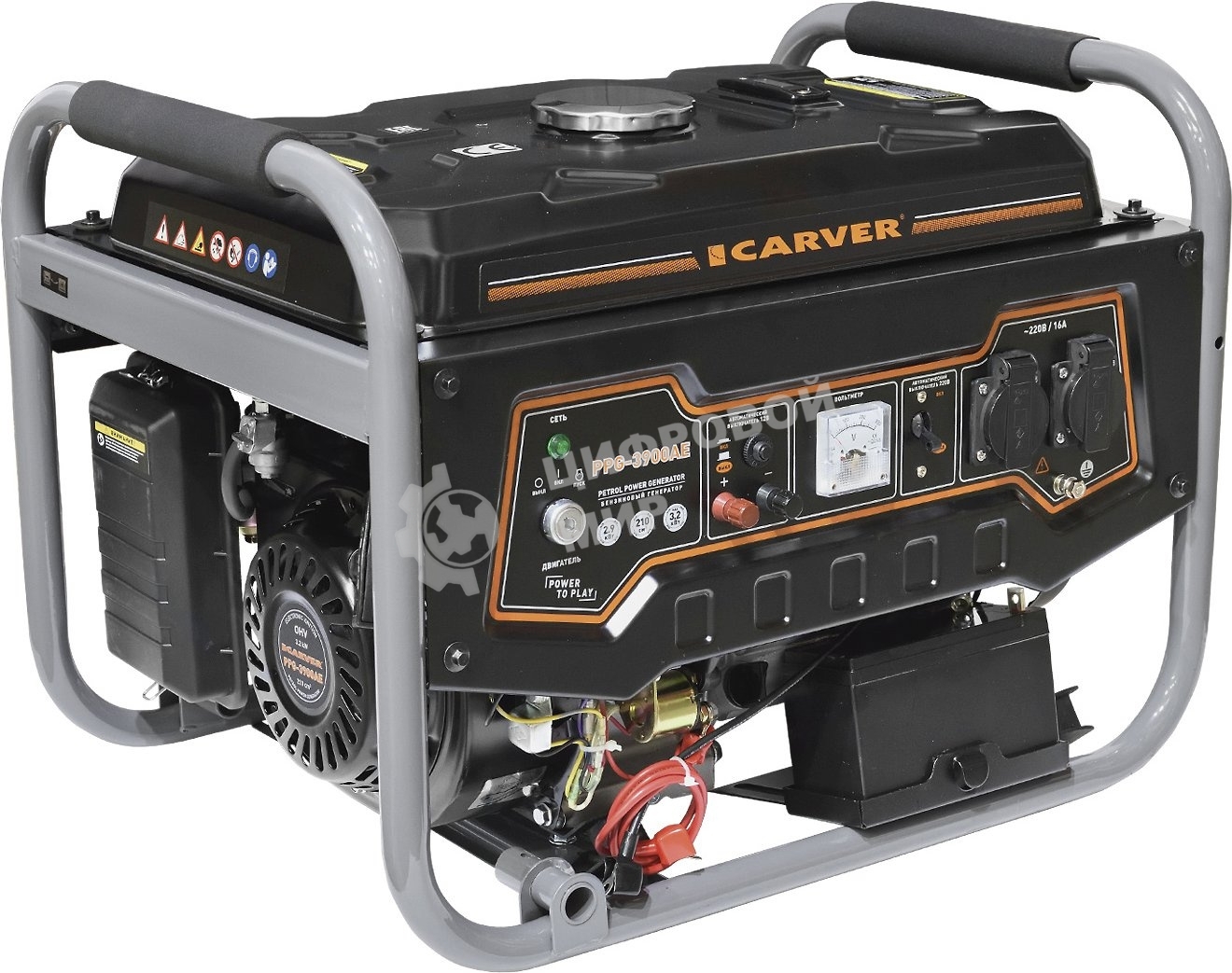 Электрогенератор бензиновый Carver PPG-3900АE, 3.2 кВт, 65дБ, 46 кг