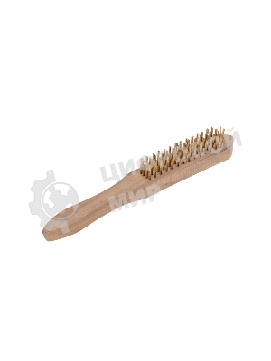 Щетка по металлу Kranz с деревянной ручкой, 4 ряда, 280мм