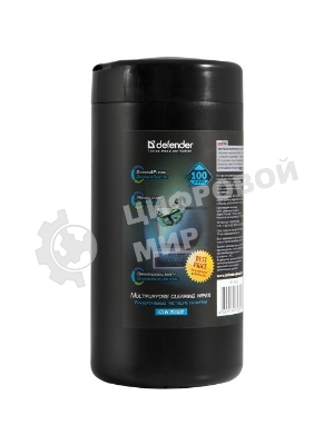 Чистящие салфетки Defender для экранов всех типов/нетканый материал/антистатик/туба/100 шт/Россия.