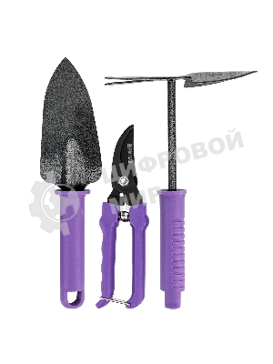 Набор садового инструмента Palisad с секатором, пластиковые рукоятки, 3 предмета, STANDARD