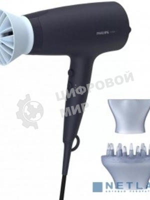 Фен Philips BHD360/20 черный/синий, 2100 Вт, ионизация