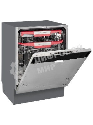 Встраиваемая посудомоечная машина Kuppersberg GLM 6080 Полноразмерная, 60 см, 14 комплектов, 7 программ, внутреннее освещение, автоматическое открывание дверцы, 3 корзины, луч на полу, уровень шума 49 дБ, А+++