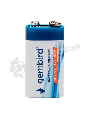 Батарейка солевая Gembird Gb-6F22-1F, тип Крона(6F22), 1шт, пленка, 9 В