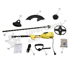 Триммер Champion ET1004A1000Вт 42/23см верхний двиг., прямая разъемная штанга 4кг НОЖ