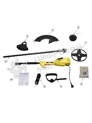 Триммер Champion ET1004A1000Вт 42/23см верхний двиг., прямая разъемная штанга 4кг НОЖ