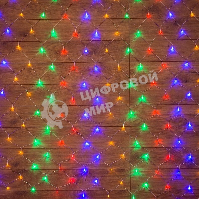 Гирлянда Neon-night Сеть с контроллером 1.5х1.5м 150 LED мульти. прозрачный провод 12Вт 220В IP20