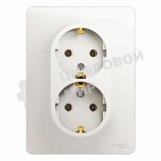 Розетка 2-м Glossa 16А с заземл. в сборе перламутр SchE GSL000624