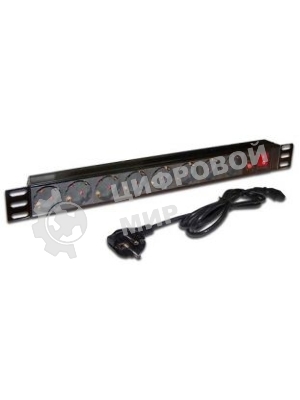 Блок распределения питания Lanmaster TWT-PDU19-10A8P-1.8 гор.размещ. 8xSchuko базовые 10A Schuko 1.8м