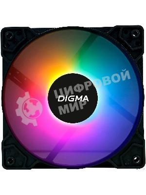 Вентилятор для корпуса Digma DFAN-FRGb1 черный, 120 мм, 1200 об/мин, 23 дБ, 4 pin