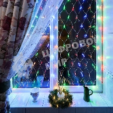Гирлянда Neon-night Сеть с контроллером 1.5х1.5м 150 LED мульти. прозрачный провод 12Вт 220В IP20