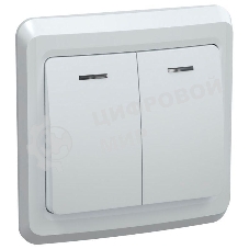 Выключатель 2-кл. СП Вега 10А IP20 ВС10-2-1-ВБ с индик. белый ИЭК EVV21-K01-10-DM