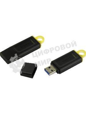 Флешка USB Kingston DataTraveler Exodia (DTX/128GB), 128Gb, USB 3.2 Gen 1, R/W 200/60, черный/желтый