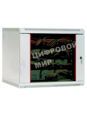 Шкаф настенный ЦМО ШРН-12.650 12U 600x650мм пер.дв.стекл несъемные бок.пан. 50кг серый