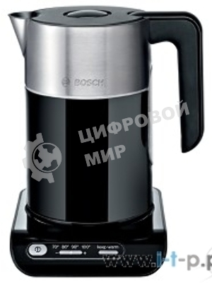 Чайник электрический Bosch TWK8613 1.5 л, 2400 Вт, черный/серебристый (корпус: нержавеющая сталь)