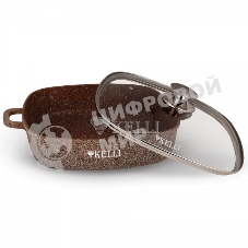 Сковорода-сотейник Kelli KL-4059-28 28 см. 4,5 л ОБЪЕМ 4,5 л из высокопрочного алюминия с гранитным покрытием, с индукционным дном. Силиконовые накладки для ручек съемные. Стеклянная крышка с паровыпуском. Пригодна для всех видов плит, в том числе индукционных