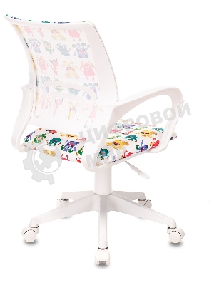 Кресло Бюрократ BuroKIDS 1 W белый, ткань, 120 кг