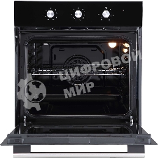 Духовой шкаф встраиваемый полноразмерный Evelux EO 620 B, 60 см, 8 режимов, 65л, черное стекло