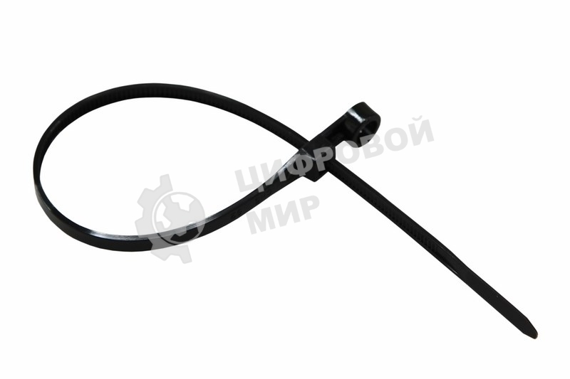 Хомут-стяжкa нейлоновая под винт Rexant 200x4,3 мм, черная, упаковка 100 шт.