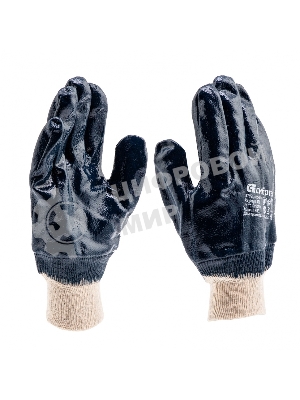 Перчатки трикотажные Сибртех с обливом из бутадиен-нитрильного каучука, манжет, L