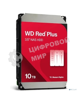 Жесткий диск HDD Western Digital 10Tb, 7200RPM SATA 3.5 Red Plus NAS 512MB buffer