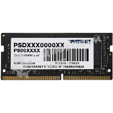 Оперативная память Patriot Signature, DDR4, 16GB (1x16 GB), 2666 MHz, CL19, SO-DIMM