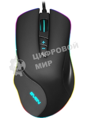 Мышь проводная SVEN RX-G970 черный, 4000 dpi, USB, кнопки - 7