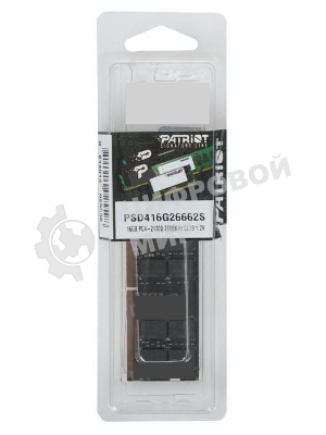 Оперативная память Patriot Signature, DDR4, 16GB (1x16 GB), 2666 MHz, CL19, SO-DIMM