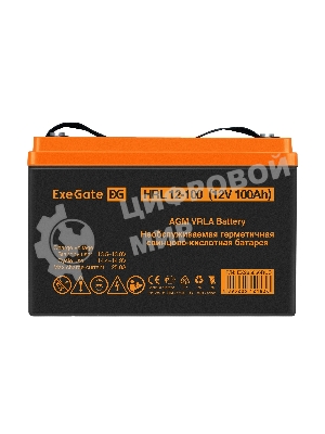 Аккумуляторная батарея ExeGate EX285656RUS HRL 12-100 (12V 100Ah, под болт М6)