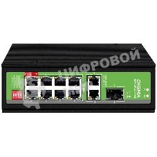 Коммутатор Digma DSP408F-2G1S-300 (L2) 8x100 Мбит/с 2x1 Гбит/с 1SFP 8PoE 8PoE+ 1PoE++ 300W неуправляемый