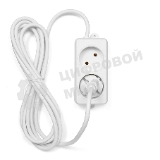 Удлинитель Гарнизон <3 м> белый (2 розетки, 10А, EL-NL2-W-3)