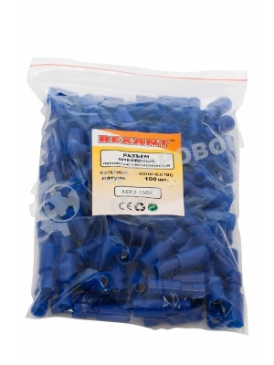 Разъем штекерный полностью изолированный Rexant гнездо 4 мм 1.5-2.5 мм² (РШПи-м 2.5-4/РШИм 2-5-4) синий