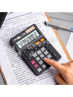 Калькулятор настольный Deli EM01320 черный 12-разр.