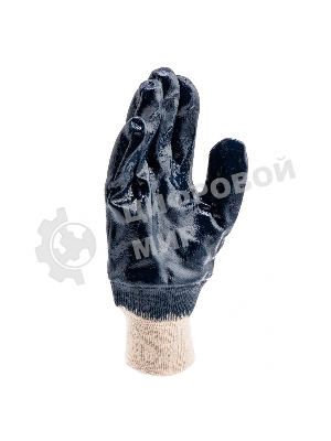 Перчатки трикотажные Сибртех с обливом из бутадиен-нитрильного каучука, манжет, L