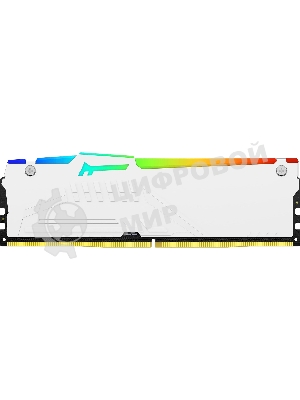 Оперативная память Kingston Fury Beast, DDR5, 16Gb (1x16Gb), 6000MHz, CL36, DIMM, с радиатором, RGB, белый