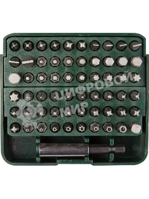 Отвертки-насадки (биты) Набор Kraftool Биты с адаптером в пластиковом боксе, Cr-V, 61 предмет 26140-H61