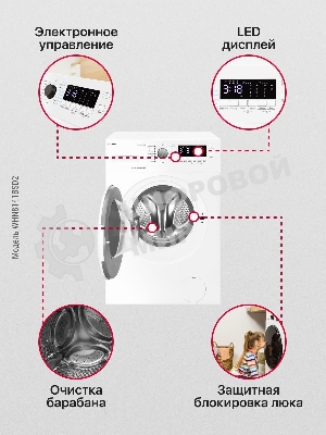 Стиральная машина Hansa WHN8141BSD2 белый загр. фронтальная макс.: 8 кг 1400 об/мин класс: А+++