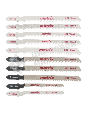 Набор полотен Matrix для электролобзика по дереву, 10 шт, T-SET1007