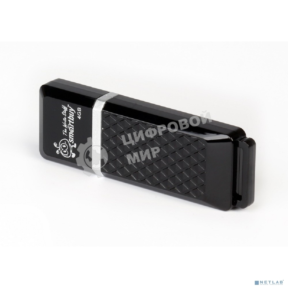 Флешка USB Smartbuy Quartz Black (SB4GbQZ-K), 4Gb, USB 2.0, R/W 15/5, черный